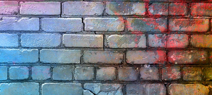 colourful brick wall